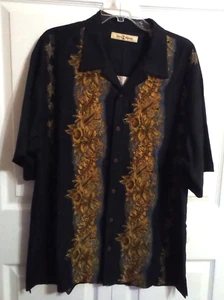 Tommy Bahama Men's Large Shirt Blk/floral - Picture 1 of 4