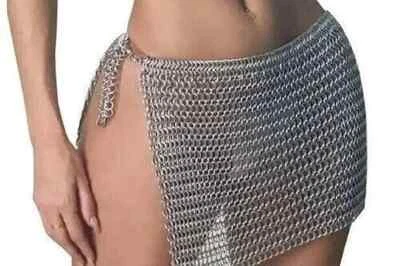 Medieval 10 mm 16 G Aluminium Butted Chain mail Skirt For Women | hot and sexy - Image 1 of 4