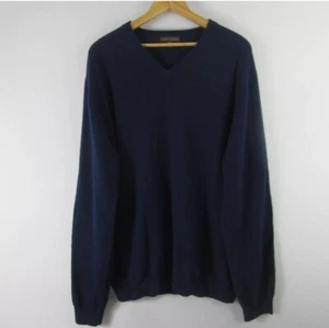 Maglione J. Hilburn in cashmere M blu navy manica lunga pullover scollo a V - Foto 1 di 5