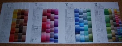 Stickgarn Sticktwist Spaltgarn Anchor 100 % Baumwolle Farbe 875 - 979 1 Strang