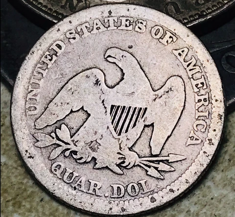 1854 Seated Liberty Quarter 25C ARROWS Ungraded Silver US Coin CC18532 Cover