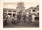 Old Photo Snapshot Motorcycle Police Aloha Tower Fort St Honolulu #26 Z9