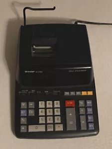 Sharp Calculator 12 Key Digit EL-2196BL Electric Black Red Color Printer Error - Picture 1 of 15