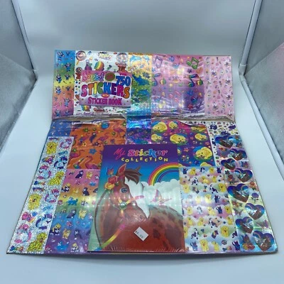 NOVO Lote Antigo Anos 90 Lisa Frank Grande Mais de 750 Adesivos com Livro Cavalo Gumball - Imagem 1 de 4