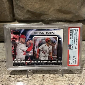 2018 Stadium Club Bryce Harper Instavision-Black #1-BH /25 PSA 10 -Population 1 - Picture 1 of 4