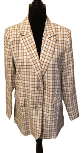 Windsor Tan Plaid Blazer Size Medium - Picture 1 of 6