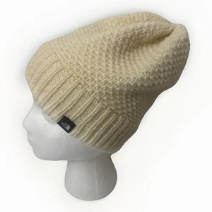 The North Face Women's Cable Knit Purrl Stitch Beanie Cream Winter Ski Hat - Picture 1 of 4
