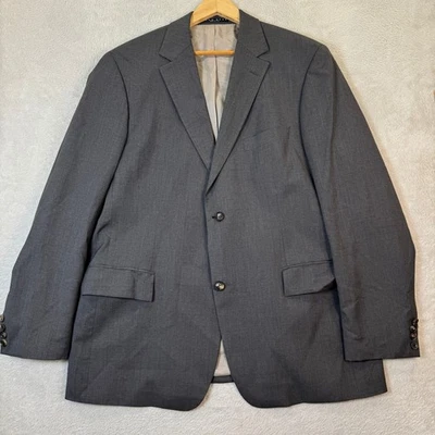 HUGO BOSS Mens 46R Gray Wool Blend Blazer Suit Jacket Made in USA Preppy Casual - Image 1 of 4