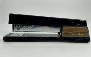 Swingline Stapler #767 Wood Grain & Black Metal Vintage Office Desk MCM - Picture 1 of 9