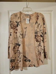 Beige Floral Cardigan, Xs - Picture 1 of 2