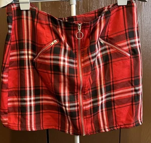 Rue 21 karierter Damen Minirock mit Reißverschlusstaschen Gr. XL - Bild 1 von 4