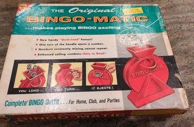 Vintage BINGO-matic 40 Cards Marker Chips  TRANSOGRAM All Original 99% Complete  - Image 1 of 4