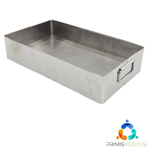 Stainless Steel Surgical Sterilization Tray Basket 18 x 11 x 4 with Handles - Picture 1 of 4