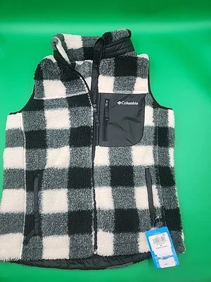 Chaleco Columbia para mujer West Bend polar estampado a cuadros tiza talla mediana Foto 1 de 4