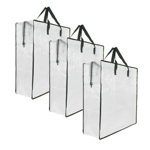 3 Pack Clear Storage Bags with Zipper and Handles, Blanket Bags For Closet St... - Picture 1 of 6