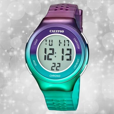 Orologio da polso caucciù viola blu turchese analogico donna orologio sportivo Calypso UK5841/2