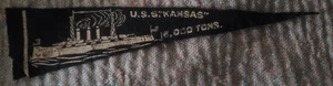 WW1 USS KANSAS BATTLESHIP BB-21 Holsum Bread US Navy Felt Pennant Premium WWI - Picture 1 of 2