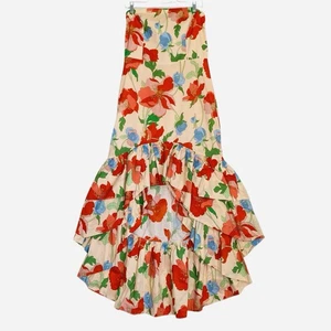 Hyazinthenhaus Biesen Kleid L Mehrfarbig Blumen High Low Trägerlos Rüschen - Bild 1 von 17