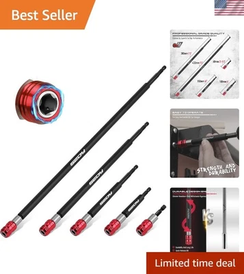 Professional 5-Piece Magnetic Drill Bit Extension - Chrome Vanadium Steel Set - Image 1 of 4