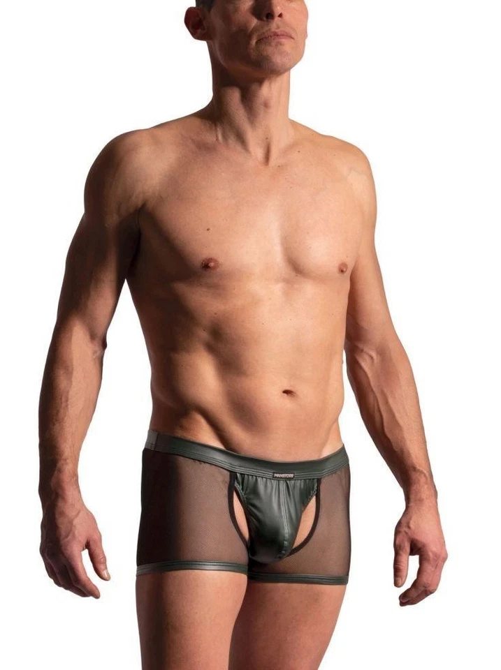 Manstore M2220 String Pants army Grün Netzt Pofrei Sexy Clubwear Herren Wäsche - Bild 1 von 3