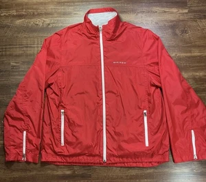 Frangivento vintage Abercrombie Fitch edizione palestra donna M foderato rosso zip intera - Foto 1 di 9