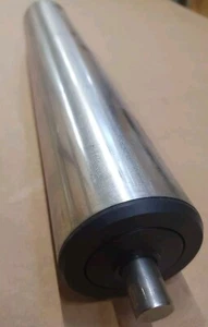 5 × Tragrolle 350 mm, 60mm Ø Stahl Rollen mit Feder Rollenbahn Förderbandrolle - Bild 1 von 6