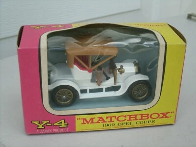 Modelos vintage Lesney Matchbox de antaño #Y4 1909 Opel cupé en caja Foto 1 de 4