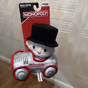 Hasbro Mr Monopoly Licensed Interactive Dog Toy Squeak & Crinkle Dog Toy 8 " - Picture 1 of 6
