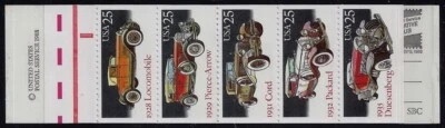 2381 - 2385a BK164 Complete "Classic Cars" Booklet Mint NH - Image 1 of 2