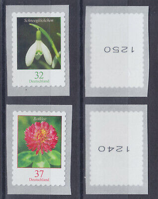Bundesrepublik 3662/63 SK R ** Freim.Ausgabe Blumen Auf Folie Mit Zählnummer • 3€