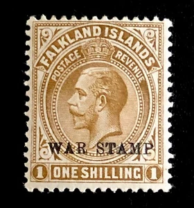 FALKLAND ISLANDS 1918 1s WAR STAMP-SHILLING-KING GEORGE V Sg FK 72a-MH-FALKLANDS - Picture 1 of 3