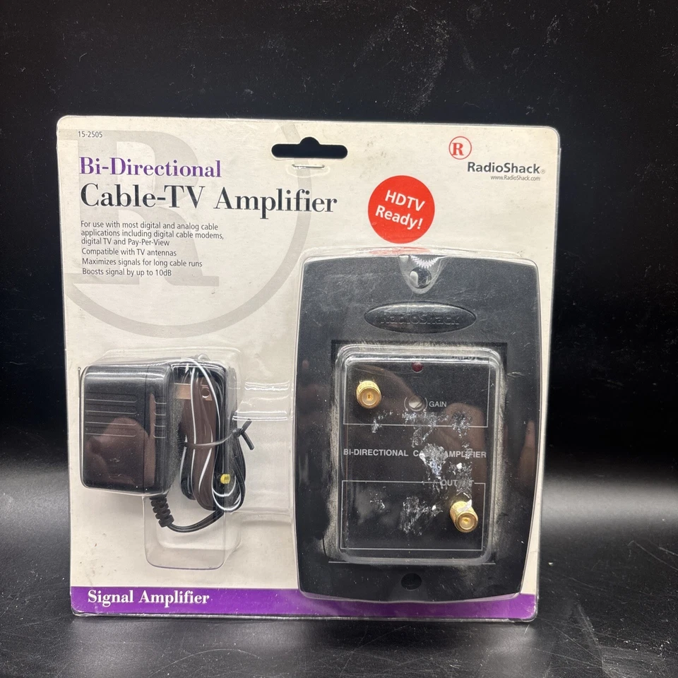 Radio Shack Bi Directional Cable TV Amplifier 15-2506 HDTV Sealed 1-to-4 - Image 1 of 4
