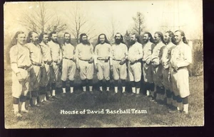Original 1930er Jahre House of David Baseball Team Echt Foto Postkarte sehr guter Zustand + - Bild 1 von 2