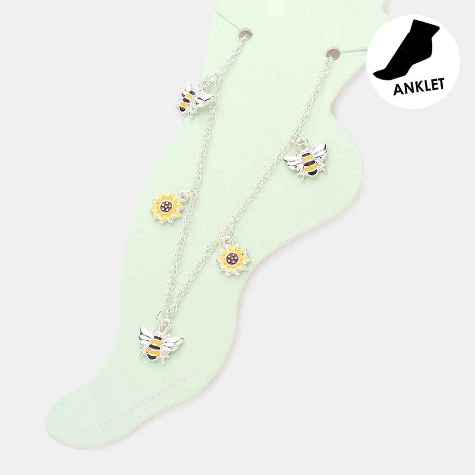 Pulsera tobillo girasol abejorro Foto 1 de 1