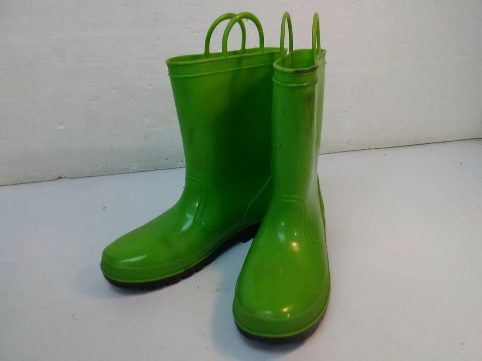 T142 Joe Boxer Rain Boots Green size 4 - Imagem 1 de 4