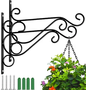 Preimum Black Plant Wall Mount Hanging Brackets Hooks Plant Basket Hanger Holder - Picture 1 of 8