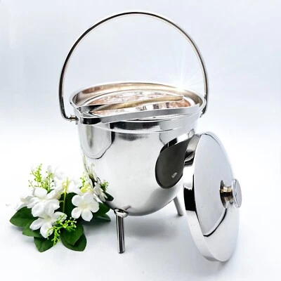 Secchiello porta ghiaccio vintage in argento silver plated cestello pinza MACABO - Immagine 1 di 4