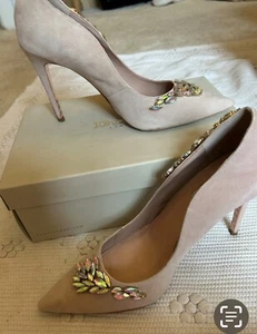 Damen-Pumps Dune Nude Rouge Wildleder Swarovski Kristall Stiletto 7 40 - Bild 1 von 13