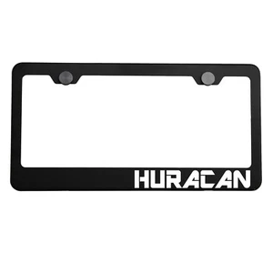 Marco de matrícula negro mate cromo HURACAN láser grabado tapa de rosca de metal - Imagen 1 de 7