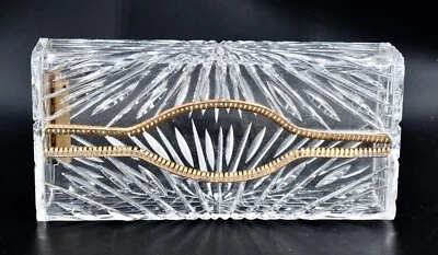 Soporte de pañuelo Starburst vintage, soporte de metal, detalles metálicos, apertura lateral, acrílico Foto 1 de 4