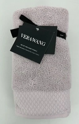 Juego de 2 toallas de mano Vera Wang púrpura liso 16x30" 100 % algodón Solucell Zero Twist Foto 1 de 4