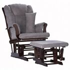 Stork Craft Custom Tuscany Glider and Ottoman in Espresso and Gray