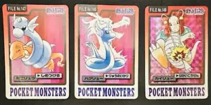 Dragonite Dratini Dragonair Pokemon Carddass Card Set 3 Nintendo Bandai 1997 - Picture 1 of 17