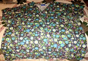 CREST 3XL SCRUBS TOP NURSE MEDICAL DENTAL MULTI FLOWER SPLASH 2 POCKET - Picture 1 of 5