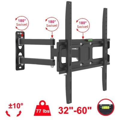 UNIVERSAL Full Motion TV Wall Mount Bracket Swivel For 32 37 40 42 46 50 55 60" - Image 1 of 4