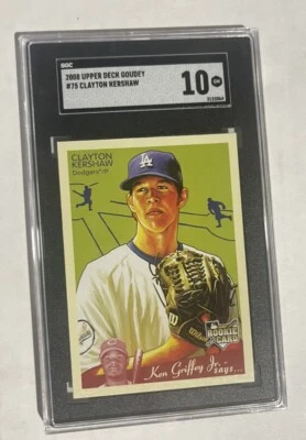 2008 Upper Deck Goudey #75 Clayton Kershaw Rookie SGC 10 Gem MT LA Dodgers - Imagem 1 de 2