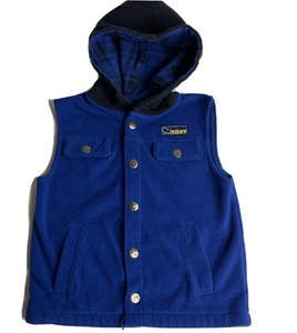 Kids Headquarters Vest Boy 2T Blue Fleece Hooded Snap Up Junior Pilot Pockets - Picture 1 of 6