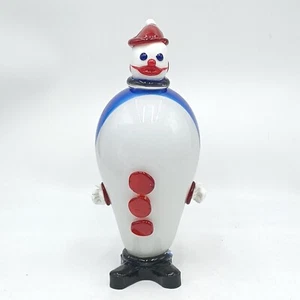 Handgefertigtes Murano Kunstglas CLOWN mit rotem Hut & Knöpfen 11,25 Zoll. gebraucht - Bild 1 von 7