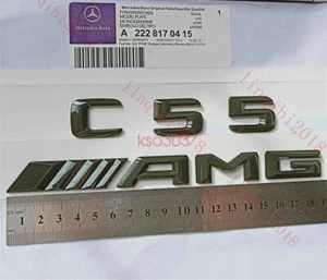 Gloss Black 3D Number Letters Rear Trunk Badge Emblem for Mercedes Benz C55 AMG - Picture 1 of 6