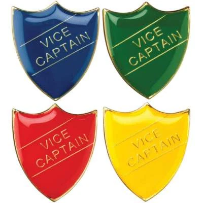 Vice Captain School/Club Pin Fastening Enamel Badge - available in four colours - Image 1 of 4